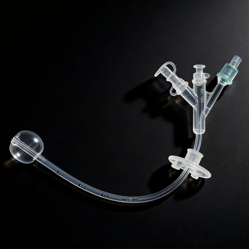 Tierarzt Silicone Gastrostomy Tube Multi Functional Connector X-Ray Imaging Disposable Gastrostomy Surgical Equipment For ICU