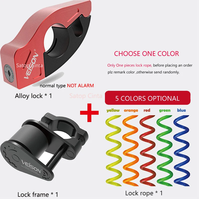 

Motorcycle Handlebar Lock Anti Theft Throttle Grip Scooter Warning Protection Security Safety Red Blue Lock For Bicycle MTB-Bike