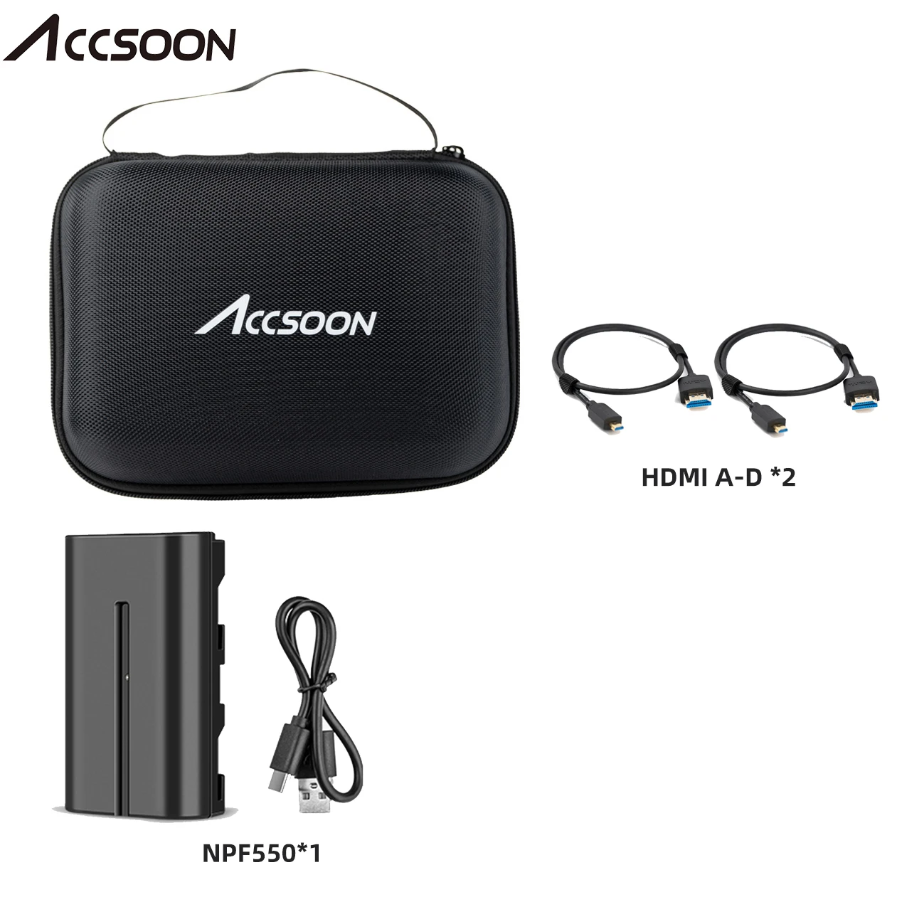 Сумка для хранения Accsoon CineView SE CineView HE CineVIew Quad, набор аксессуаров с кабелем HDMI, набор аккумуляторов, запасной аккумулятор, кабель HDMI
