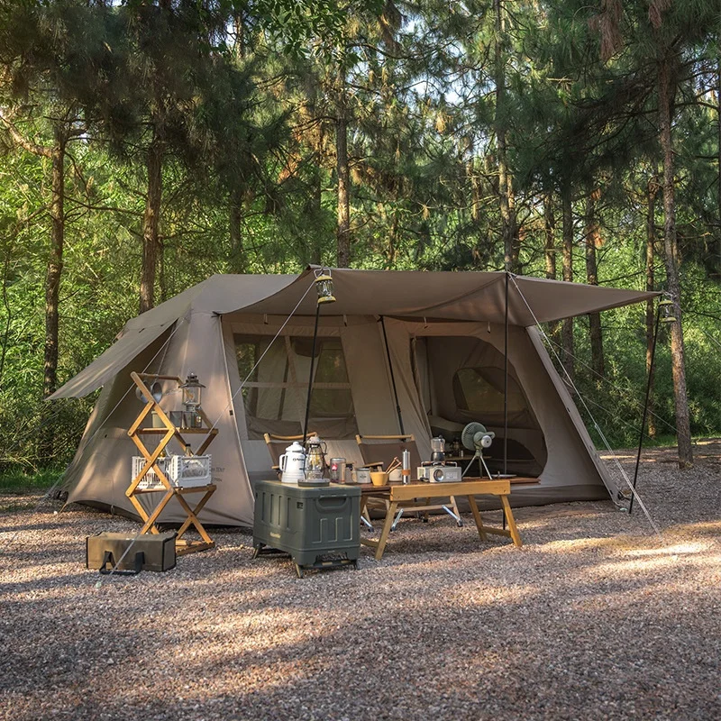 

8 Person Outdoor Camping Tent with Two Bedrooms Waterproof Large Space Automatic Family Tent for Camping
