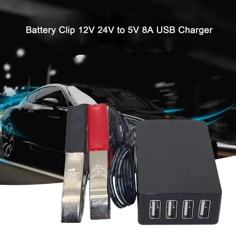 For Refer To Description Car Charging Station For Multiple Devices 12V To 24V Car Charger Step-down Converter Motorcycle Charger