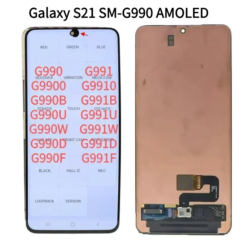 Super amoled lcd touch screen digitador assembly para samsung galaxy s21 sm-g990b/ds g991f