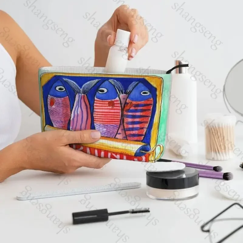 Bolsa de cosméticos de pana con estampado, bolsas de almacenamiento de artículos de tocador, caja de lujo para mujer, bolsa de almacenamiento con cremallera para viaje, aceite de oliva Vintage