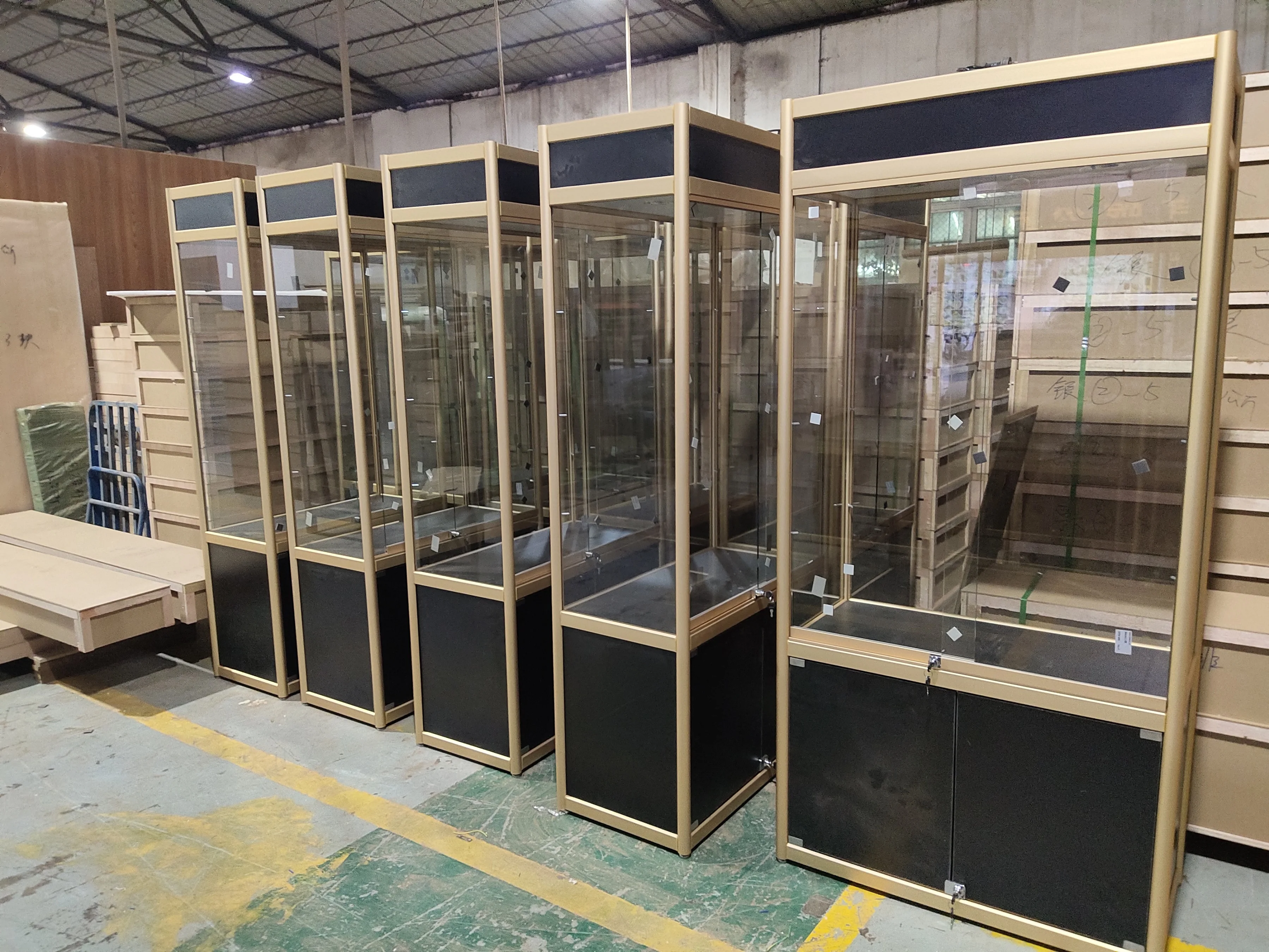 Custom.Tall Glass Jewelry Display Cabinet Display showcase with Lock for Sale
