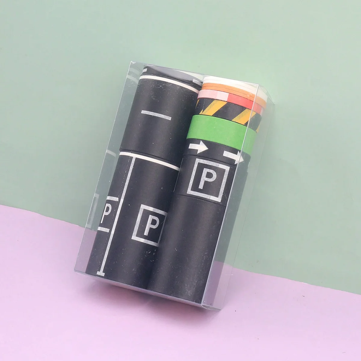 13 ロール道路パターン和紙テープセット - DIY カーゲームデコレーション、スクラップブッキング、ギフトラッピング & 学生文具、簡単に引き裂ける