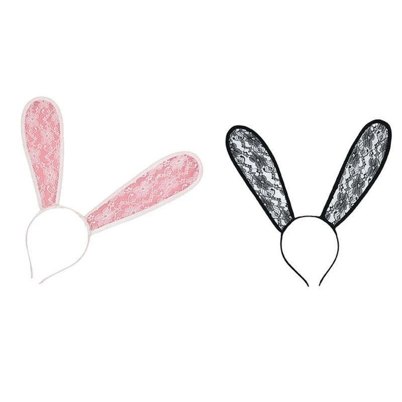 Animal Ears Hair Hoop Bunny Ears Hairband Rabbit Ears Headband Sexy Lace Hair Hoop Theme Party Performance Drop Shipping