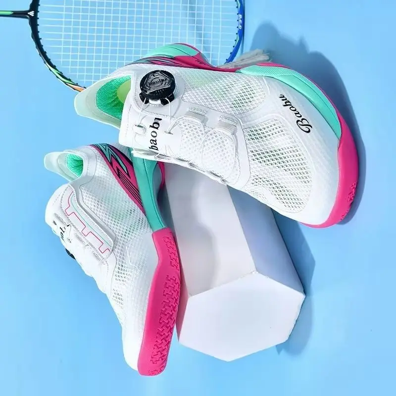 Original Brand Badminton Shoes Mesh Breathable Tennis Shoes Quick Lacing Indoor Court Shoe Hard-Wearing Table Tennis Shoe Unisex