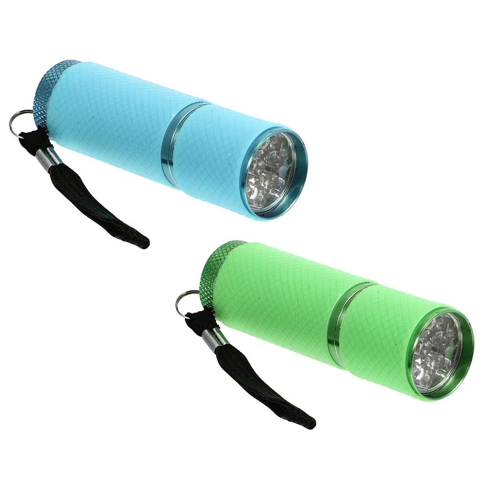 

2Pcs Mask Detection Lamp Durable Aluminum Identification Flashlight for Fluorescent Agent Detection Nail Art Mask Test Tool
