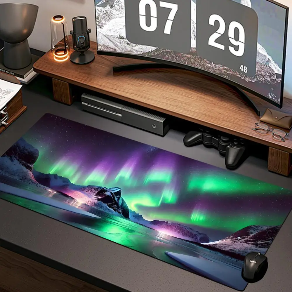 polar aurora Mouse Pad New Computer Home Mousepad XXL Desk Mats Natural Rubber Office Anti Slip Gaming Accessories pad