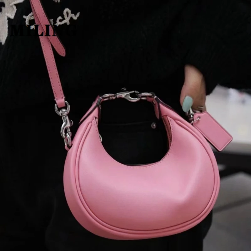 Mini Round-shaped Crossbody Bag Ladies Evening Clutch Handbag Fashion Half Moon Bag With Removable Shoulder Strap Wedding Purses