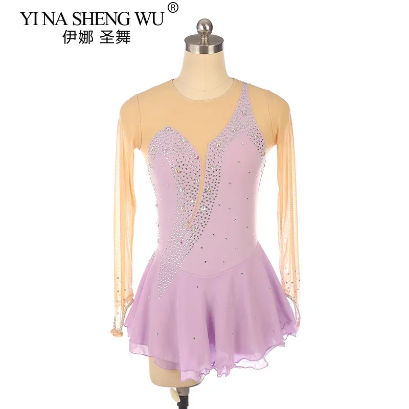 فساتين الباليه للأطفال والفتيات، تنانير ممارسة الرقص اللاتيني، فساتين التزلج على الجليد الاحترافية، مشدات ضيقة للجمباز #5