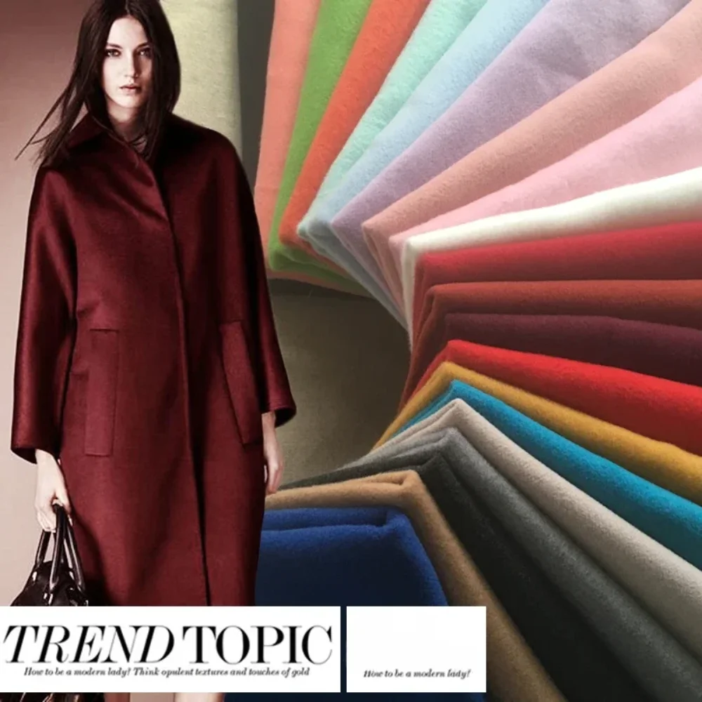 

Шерстяная хлопчатобумажная ткань, однотонная двусторонняя матовая ткань, матовая ткань для пальто, материал для шитья своими руками на метр