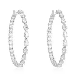Iced Out Bling Classic Jewelry For Women 2024 New High Quality Mixed Round Marquise 5A CZ 45MM Hoop Earring