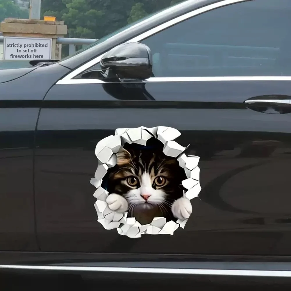 Vinyl Decals 3D Cat Car Stickers Air Channel Backing No Paint Damage For Motorcycles Funny 3D Cat Car Stickers