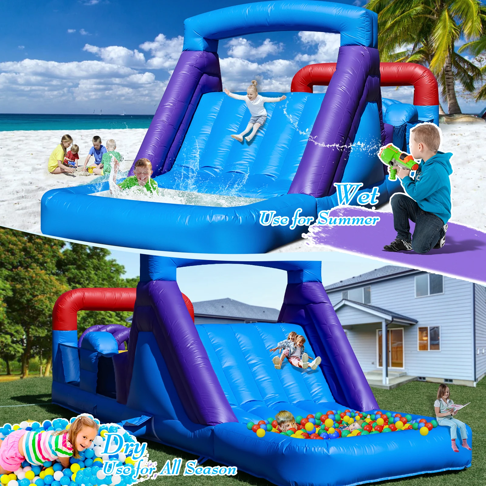 Château gonflable Commercial de maison de rebond de cours d'obstacles de PVC de 6.7m pour la aire de jeux pour enfants de fête d'enfant, jouets pour enfants