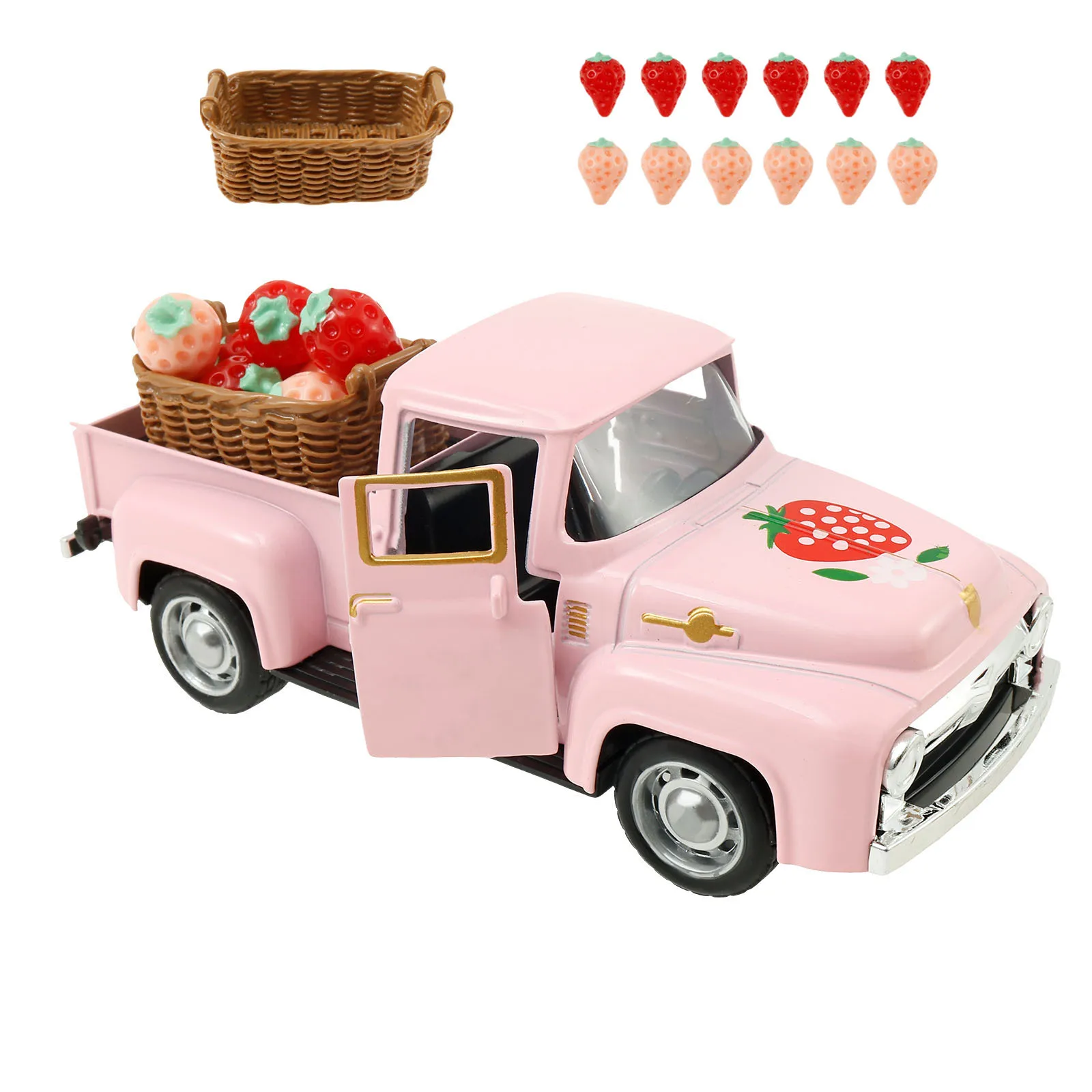 Strawberry Decor Vintage Truck Decor Tiered Tray Decor Strawberry Kitchen Centerpieces for Table Strawberry Shortcake Decoration