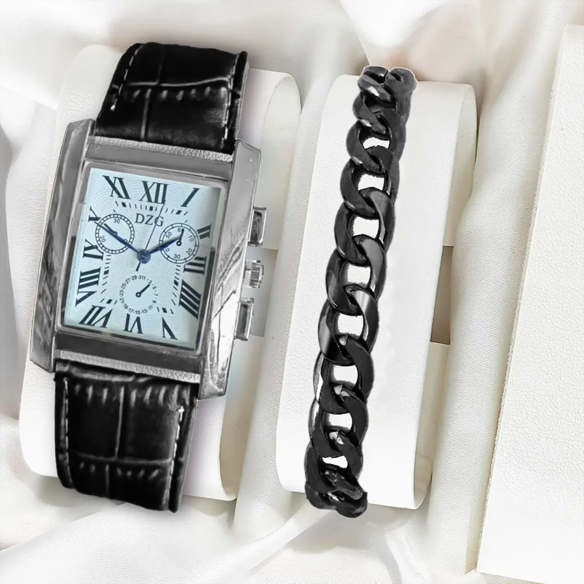 مربع الرجال والنساء ساعة الأعمال مقاوم للماء كوارتز ساعة يد جلدية الرجال ساعة الذكور Relogio Masculino hodinky erkek kol saati