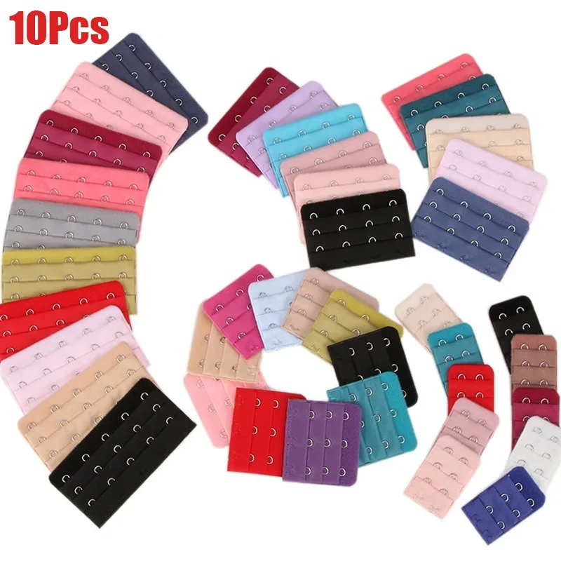 10PCS Bra Extenders Strap Extension 3 Hooks 2 Rows Women Intimates Lengthened Bra Hook Extenders Bra Intimates Accessories