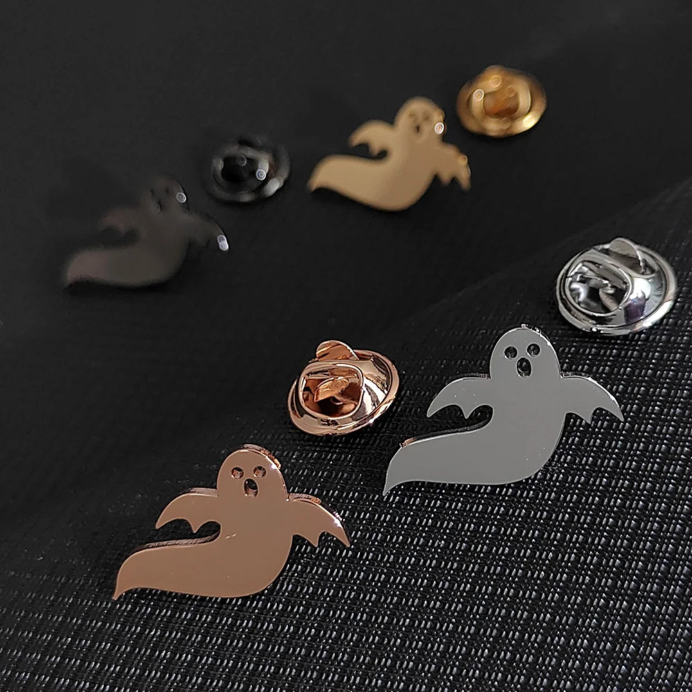 

Creative and lively ghost design stainless steel 18K men's suit brooch, worn in ceremony, business and other scenarios
