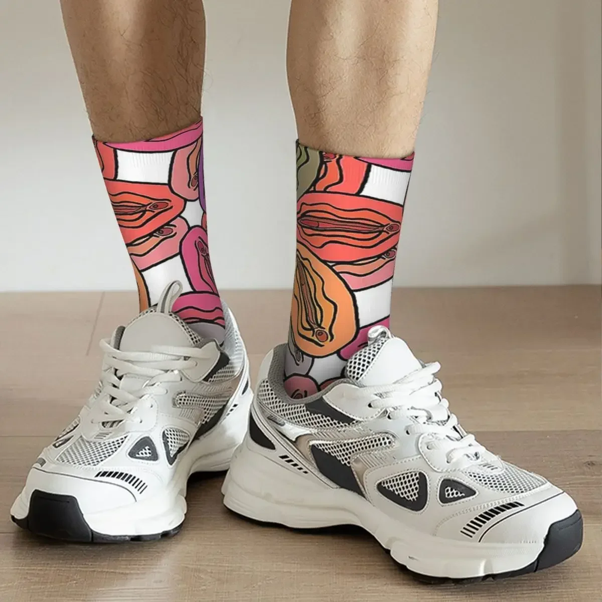 Fellow VA-Chaussettes longues à motif coloré pour hommes et femmes, bas Harajuku, toutes saisons, accessoires de haute qualité, cadeaux