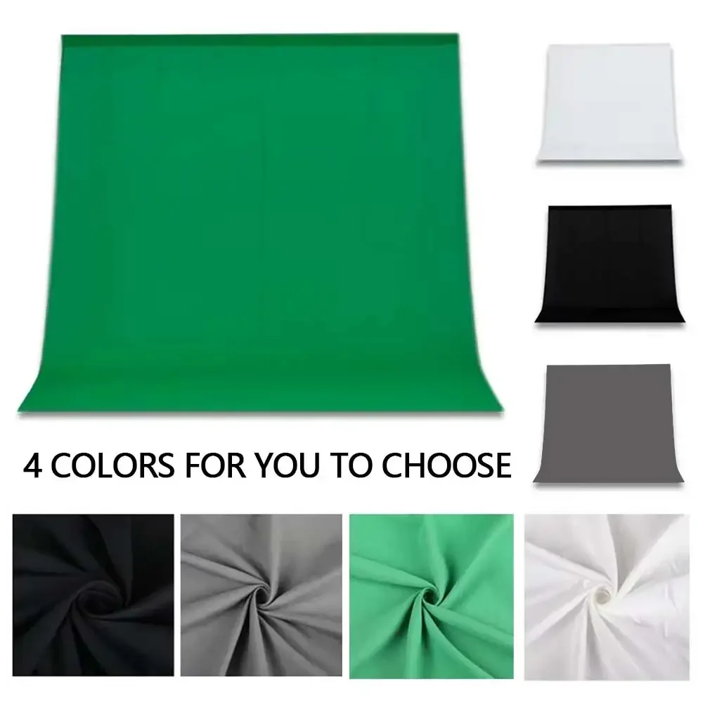 Telones de fondo para fotografía en verde/blanco/negro/gris, tela de muselina de algodón, pantalla verde Chromakey, fondo fotográfico para accesorios de sesiones fotográficas