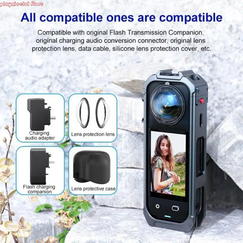 E8BAカメラケージ360 x5カメラショックプルーフ用の磁気ベース保護フレーム