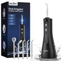 SEJOY Electric Dental Oral Irrigator Water Flosser Thread Teeth Pick Mouth Washing Machine 5 Nozzles 5 Modes USB Rechargeable