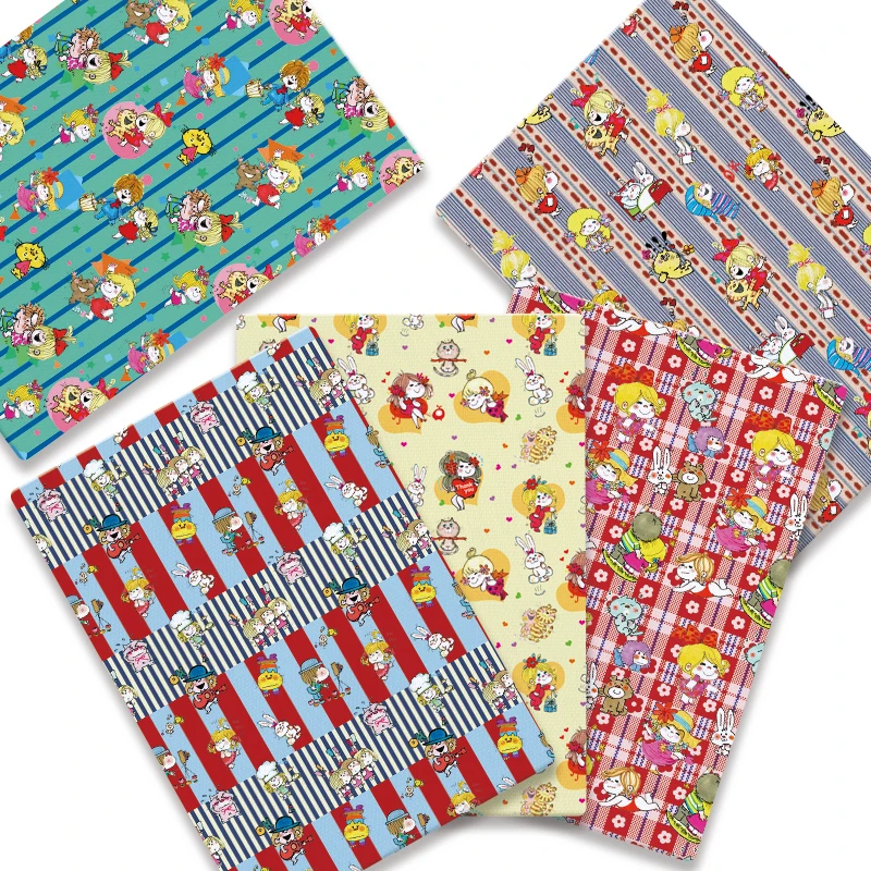 

Cartoon hot DIY hand sewn patchwork quilted baby dress home piece 140cm printed cute sewn children's fabric