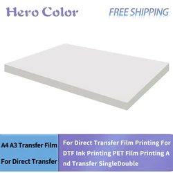 100PC A4 A3 PET Transfer Film For Direct Transfer Film Printing For DTF Ink Printing PET Film Printing And Transfer SingleDouble