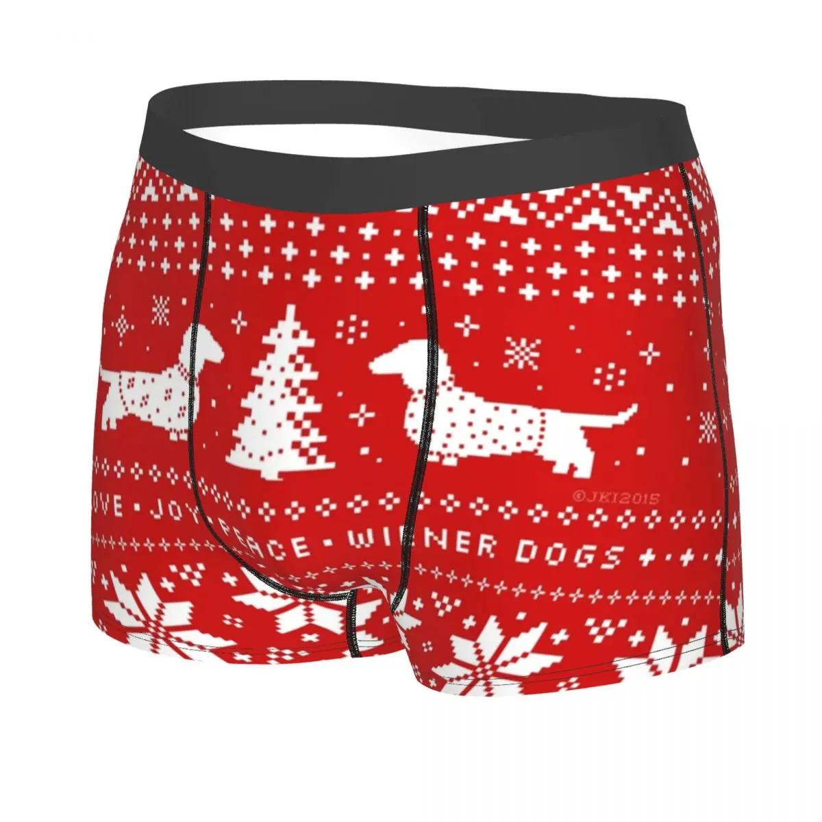 Dachshund Dog Christmas Holiday Boxer Shorts For Men 3D Print Male Animal Pet Underwear Panties Briefs Soft Underpants