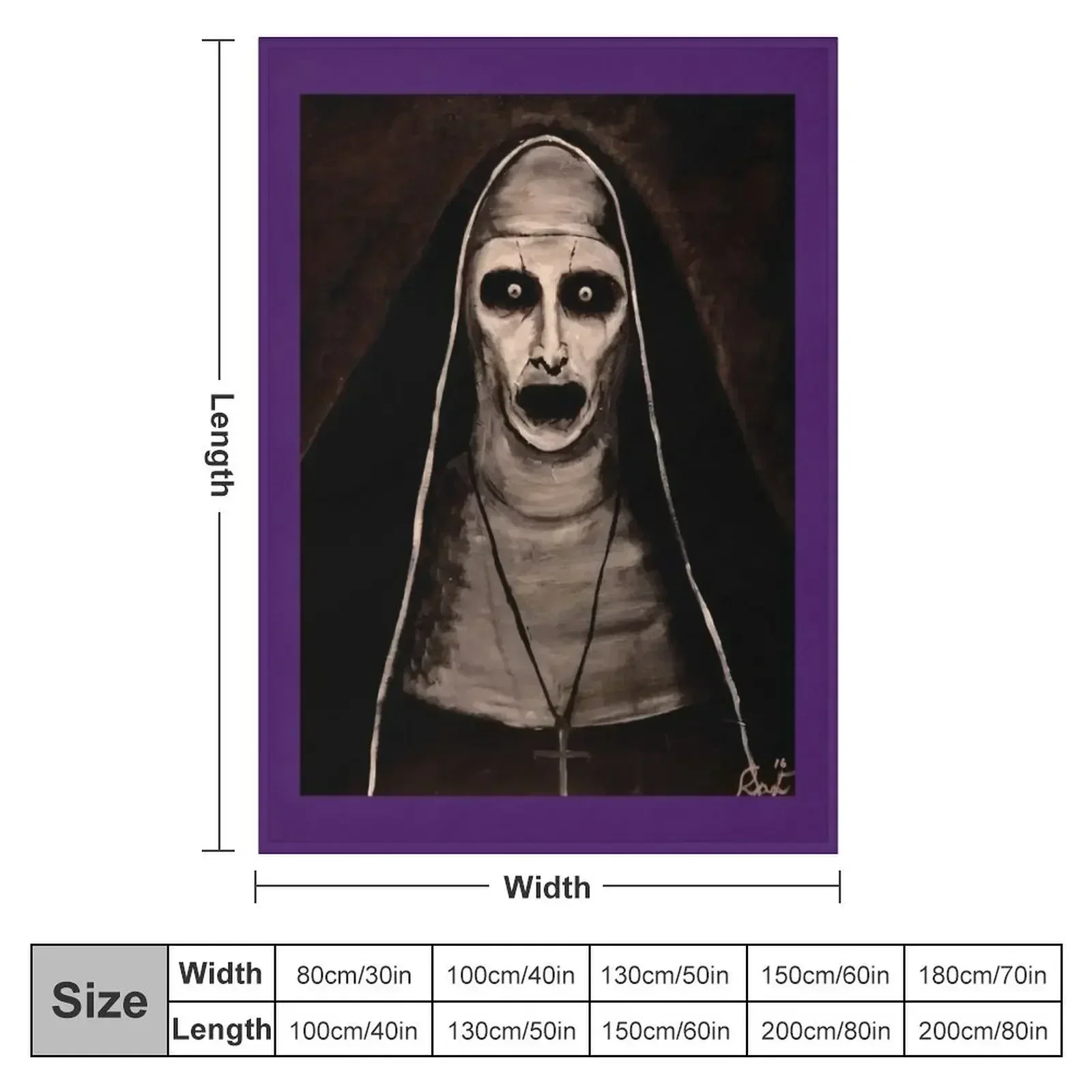 Demonic Sister Valak Photographic Print Throw Blanket For Decorative Sofa halloween Designers Beach Blankets