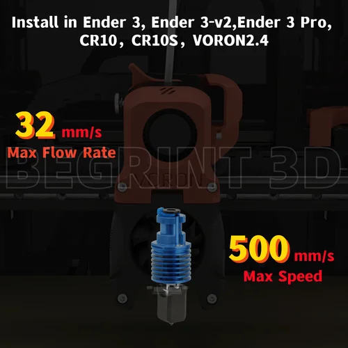 Imagen 2 del producto Hotend actualización TZ V6 3,0 calefacción cerámica de extremo caliente boquilla de acero endurecido de una sola pieza para Ender 3 Ender 3 V2 Ender 3 Pro VORON 2,4