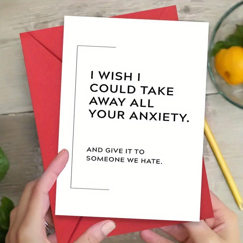 Carte de vœux d'encouragement et de soutien pour elle/lui - Citation : « Je voudrais que je puisse effacer toute votre anxiété»