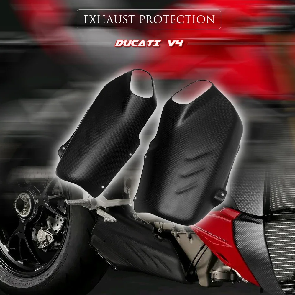 

Для DUCATI STREETFIGHTER V4 2020 2021, защита выхлопных газов из углеродного волокна для мотоцикла, обтекатель, защита панели капота