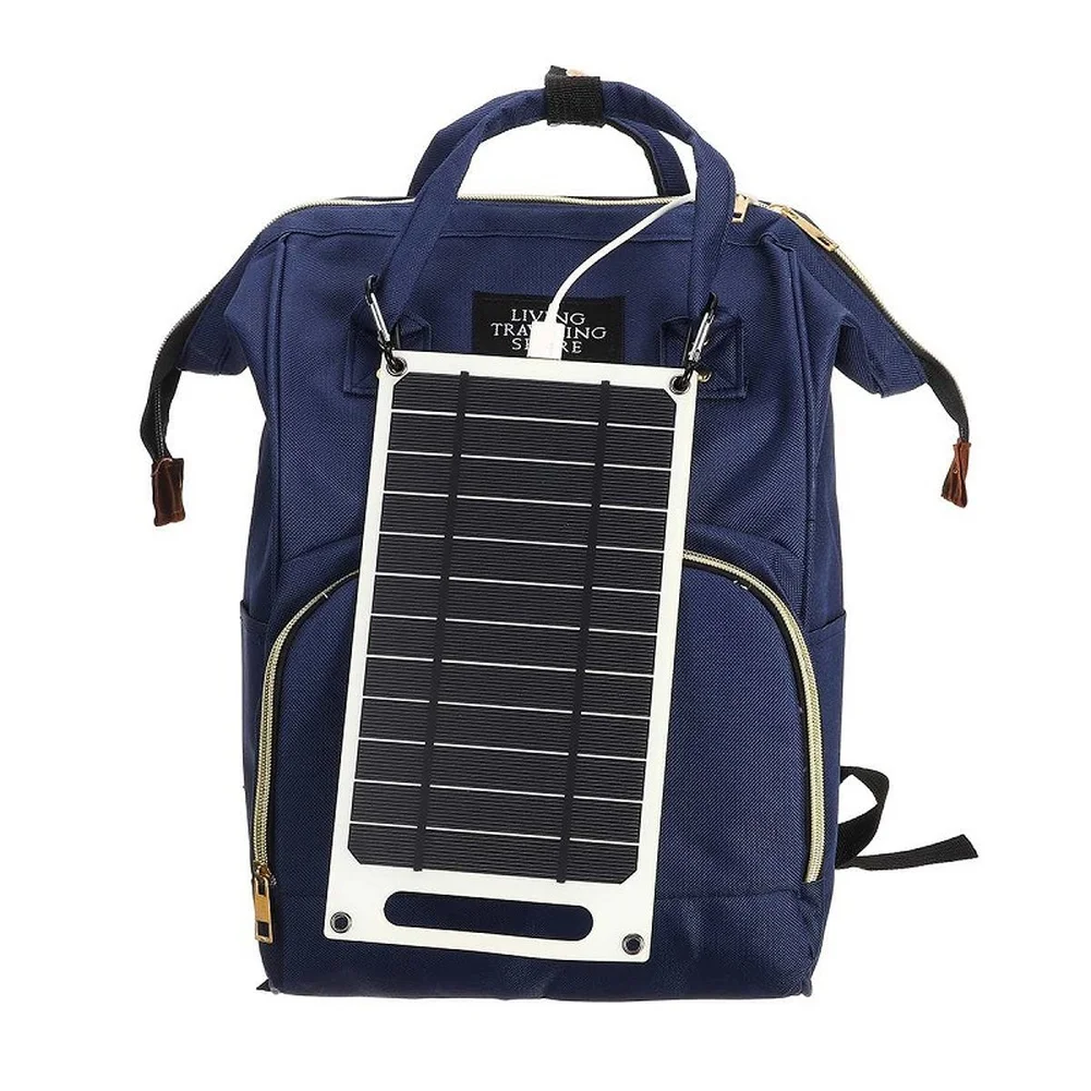 Portable 10W Flexible Solar Panel 6V Monocrystalline with USB Output IP65 Waterproof for Backpack Tent Camping