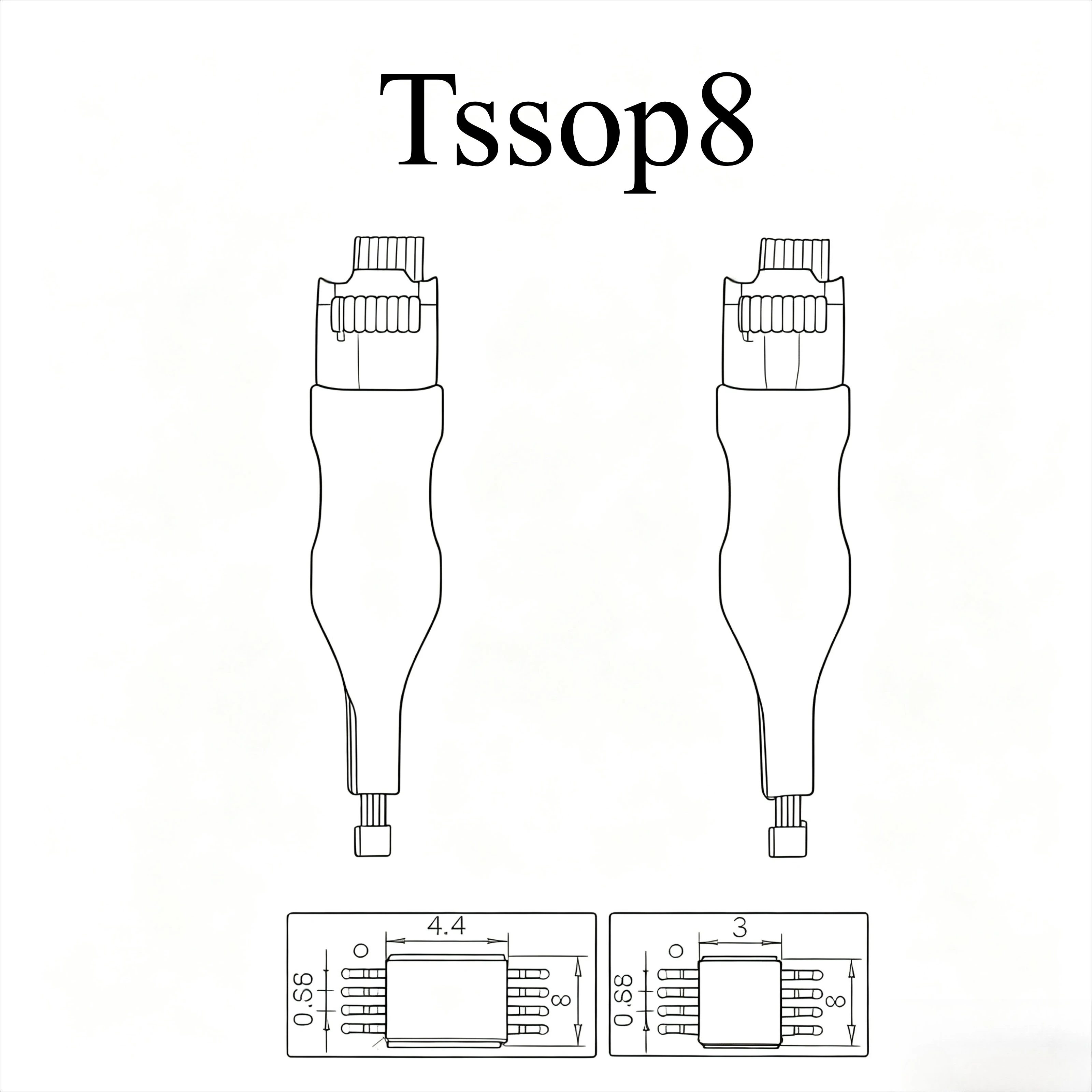 1PCS Tssop8 burning cable probe PCB chip burning test fixture probe download programming