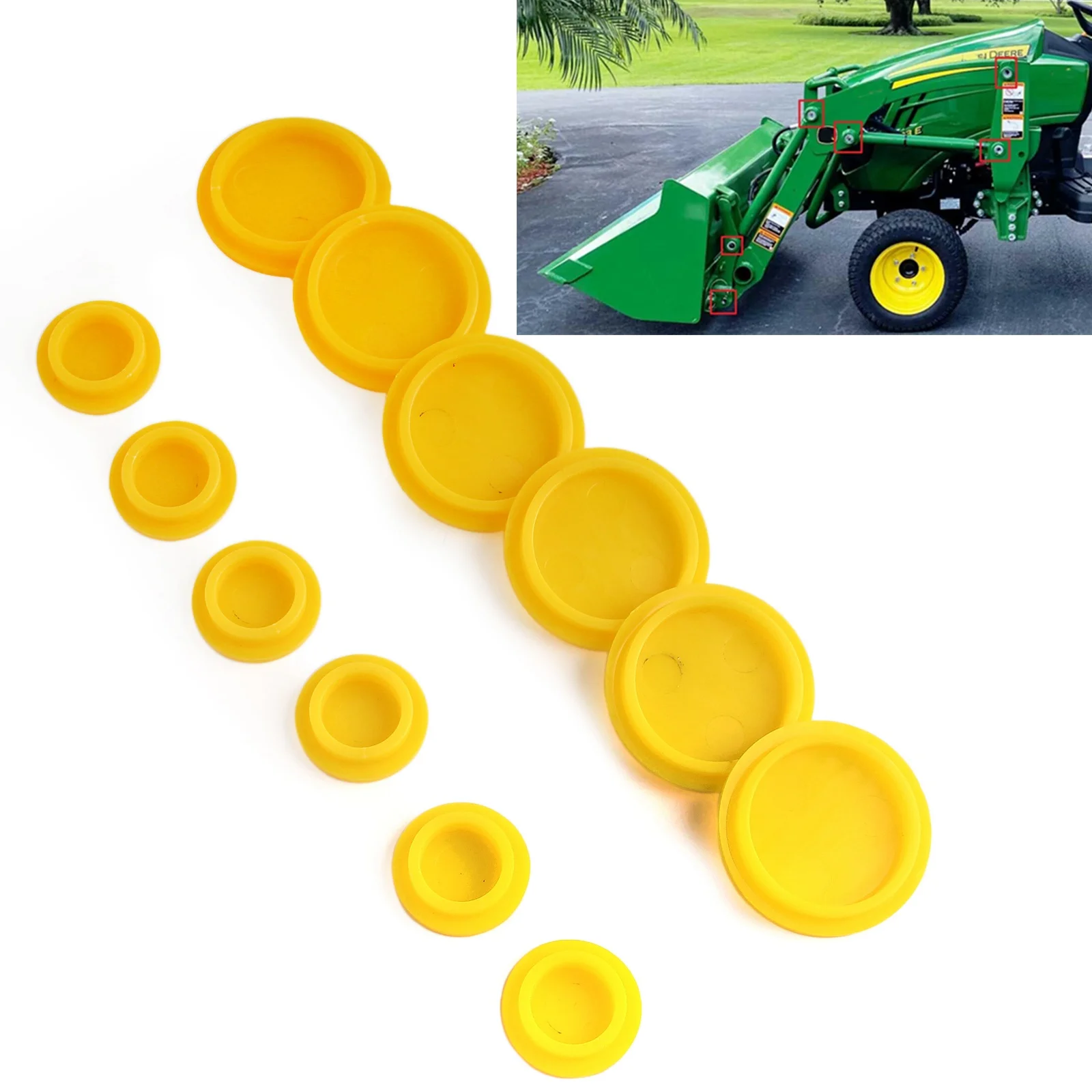 12pcs Tractor Grease Caps Fairing Body Bolts Cap Cover For John Deere 1023E 1025R 2025R Compact Tractor 120 Loader Accessories