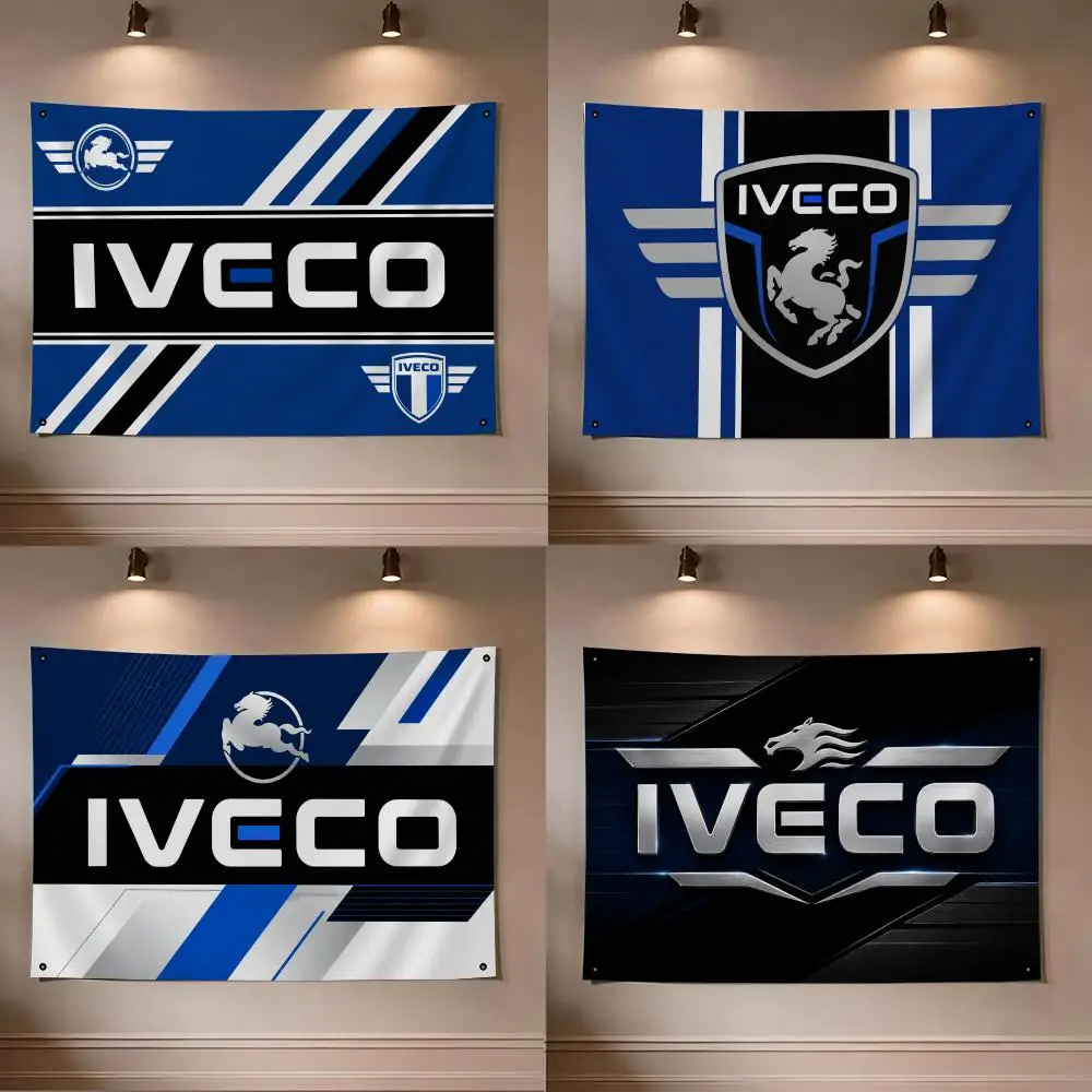 Brand IVECO Flags flag For Room Dorm Camping Picnic Art Style Garage Bar wall Decoration Banner