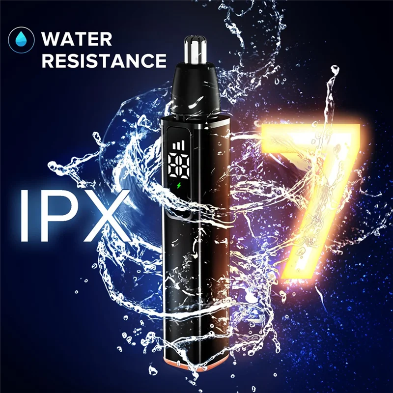 ماكينة تشذيب شعر الأنف للرجال ماكينة تشذيب شعر الأنف والأذن قابلة لإعادة الشحن عبر USB مع شاشة LCD أداة تشذيب احترافية سهلة التركيب-A-A77