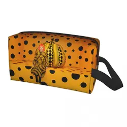 Custom Yayoi Kusama Pumkin Travel Cosmetic Bag for Women Abstract Art Makeup Toiletry Organizer Ladies Beauty Storage Dopp Kit