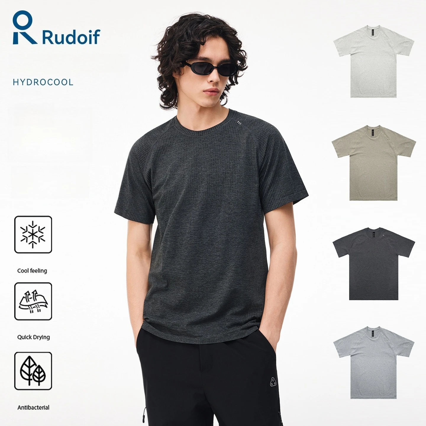 

Мужская футболка для тренировок, немецкая технология Rudolf Hydrocool и итальянское бесшовное плетение, быстросохнущая, охлаждающая, для спортзала, унисекс