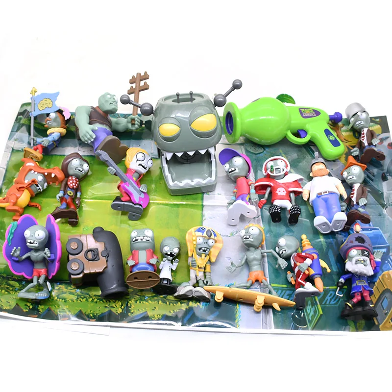 18 stks Rolplanten Vs. Zombies 2 Pvz Speelgoed Volledige Set Jongens Verjaardagscadeautjes Pea Shooter Kinderpoppen Action Figure Model Aanwezig