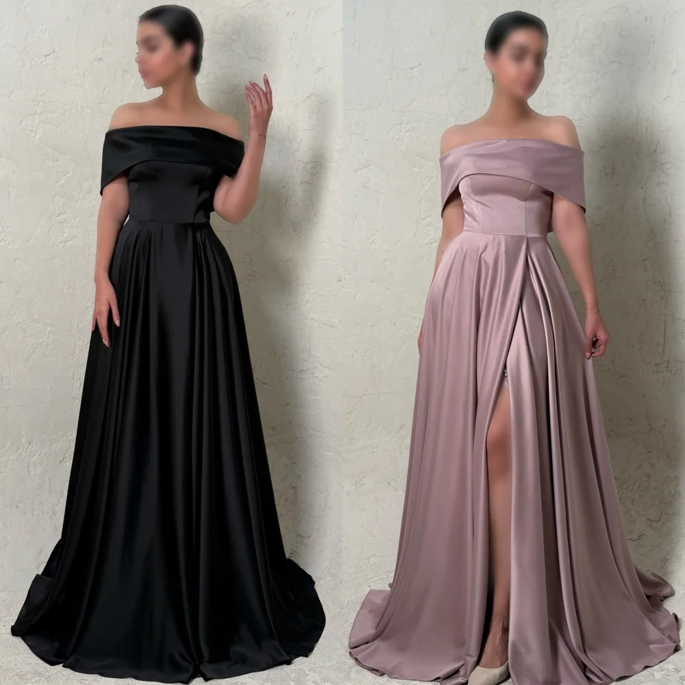 Maßgeschneiderter, moderner Stil, elegante, geraffte Falten, A-Linie, schulterfrei, lange Kleider, Abendkleider, Größen verfügbar, hohe Qualität