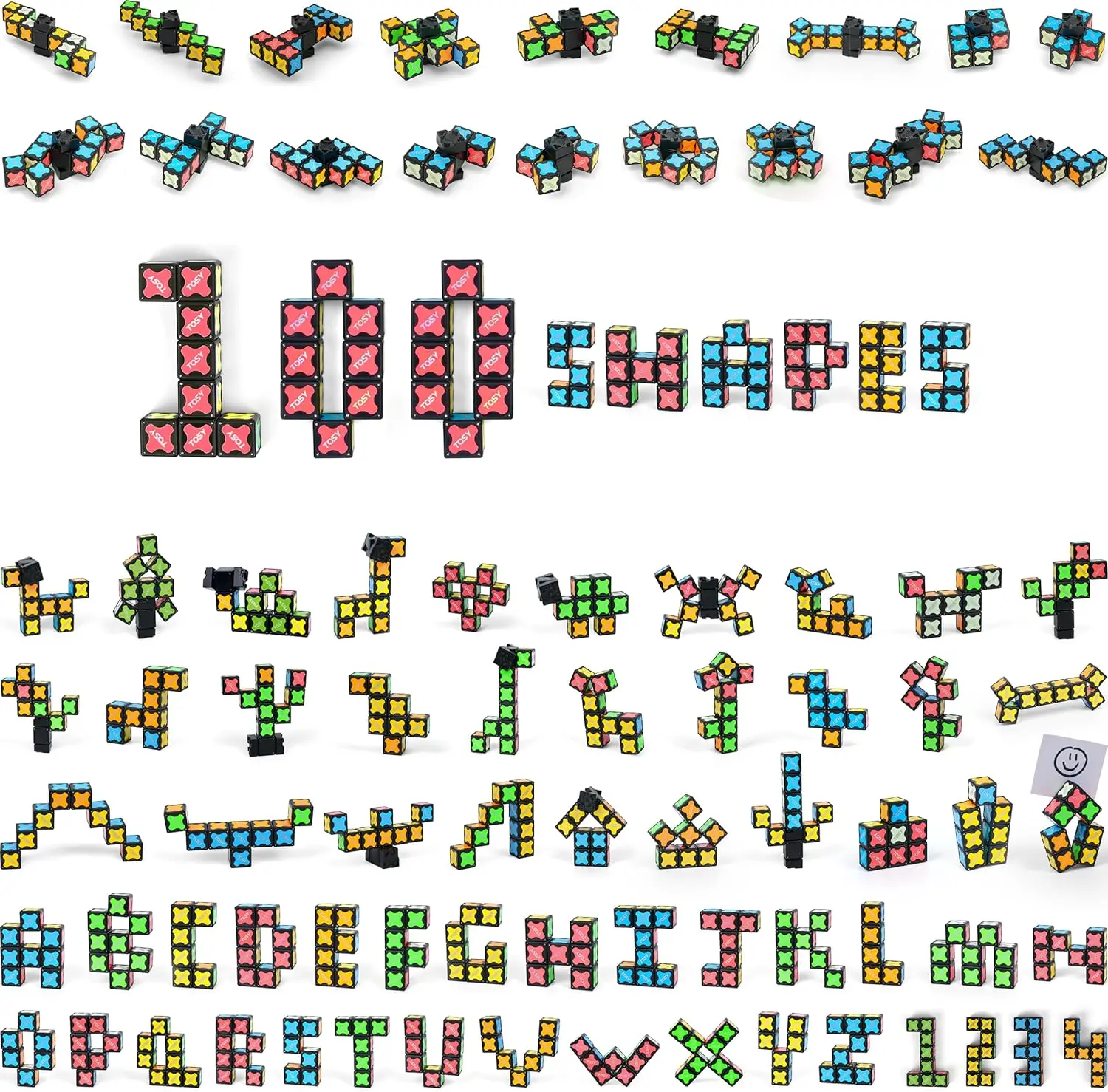 Magnetic Fidget Spinner Toy: Transformable 8-Block Set for Stress Relief, STEM Learning, and Gift Ideas