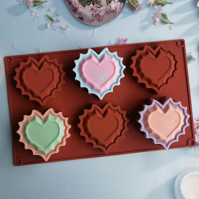 Lace Love Silicone Chocolate Baking Mold Multicavity Heart Biscuit Jelly Ice Cube Mould Cake Decor DIY Soap Candle Making Gifts