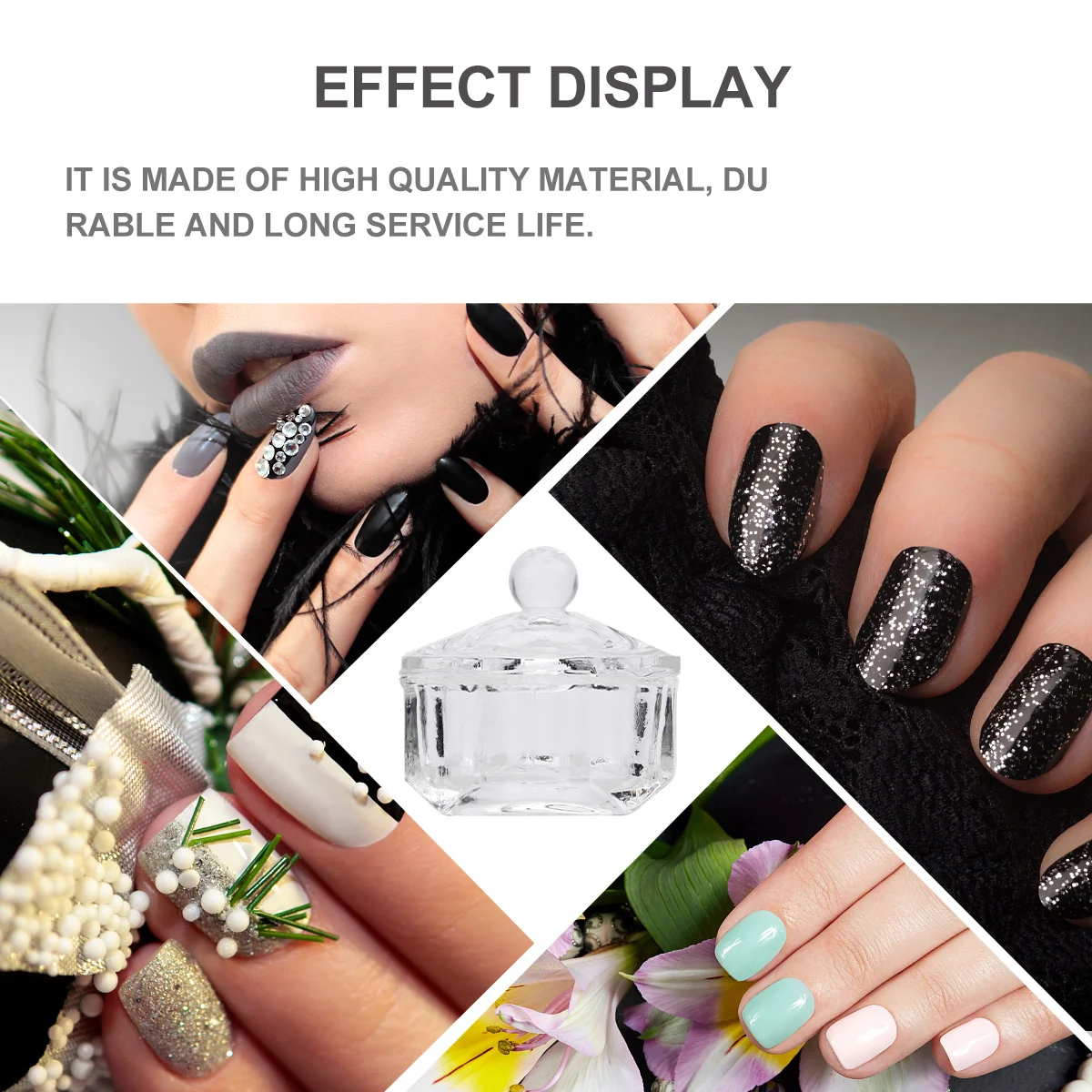 6 Stück Nail Art Kristallbecher Premium Glasmischbehälter für Acryl Flüssigpulver Nagelstudio Werkzeuge Glasbehälter