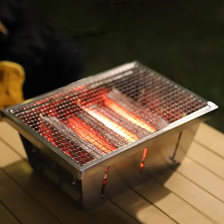 IGT Outdoor Camping Folding 304 Stainless Steel Charbroil Powder Coated Charcoal Picnic BBQ Grill