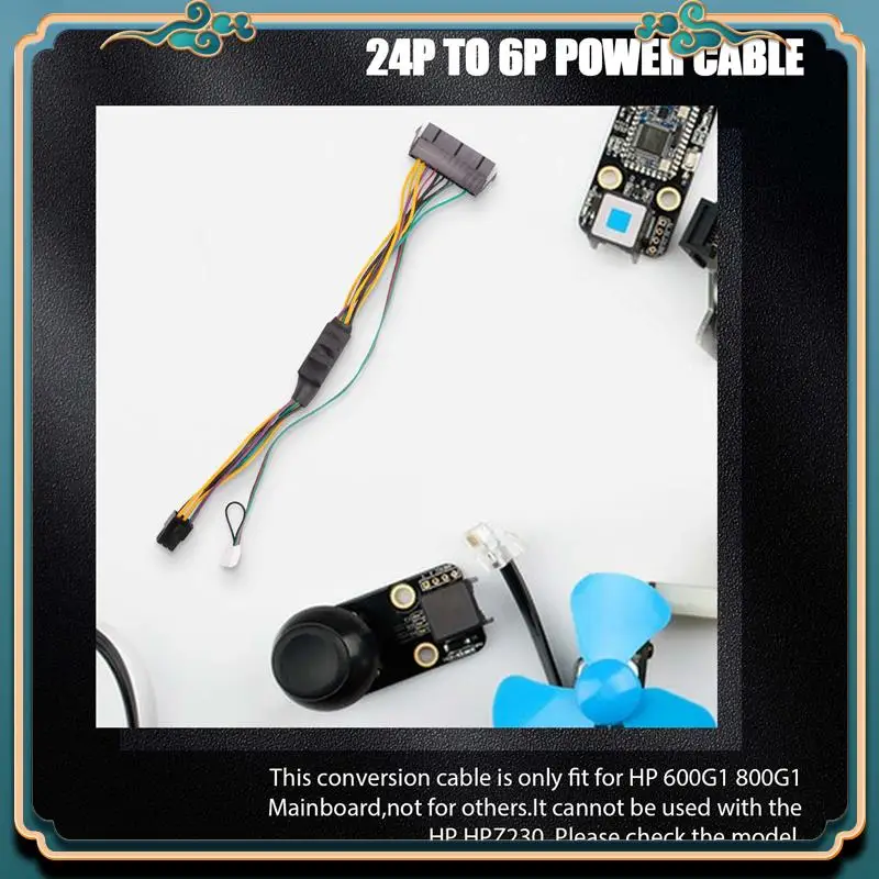 (New)-ATX PSU Power Supply Cable Pcie 6 Pin To ATX 24 Pin Power Supply Cable 24P To 6P For HP 600 G1 600G1 800G1 Mainboard