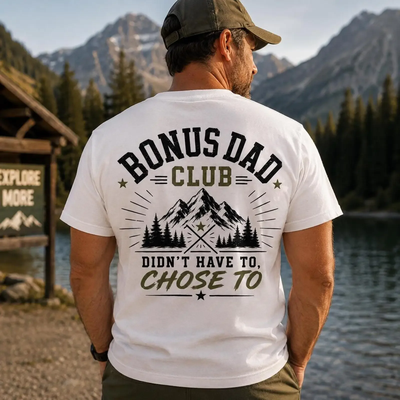 Bonus Dad T Shirt Funny Stepdad Father's Day vintage Washed Soft Stylish graphic Casual Breathable designer clothes