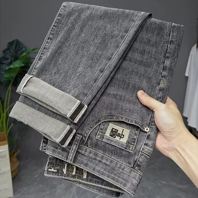 

Мужские утепленные джинсы прямого кроя Bla Fce с высокой талией, осенне-зимние, модные повседневные брюки